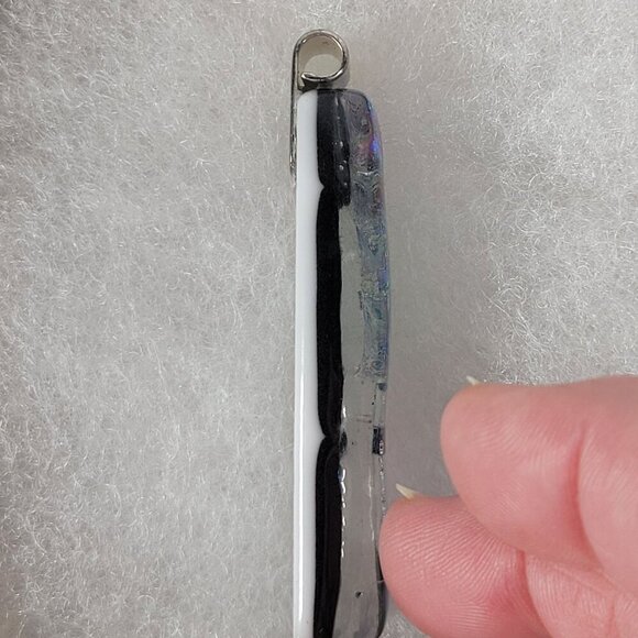 Fused Dichroic Glass Abstract Design Pendant Jewelry Crafting - Picture 2 of 7